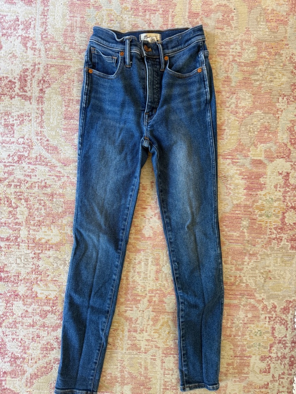 Madewell 10” High-Rise Skinny Jeans in Dark Blue Wash